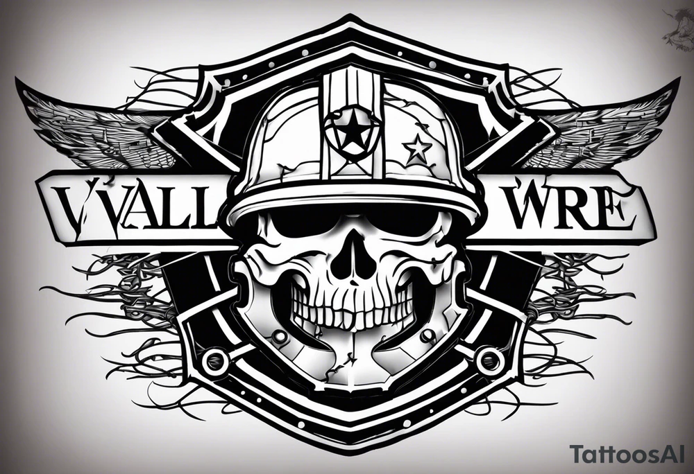 Wounded warrior valhalla shield barb wire tattoo idea