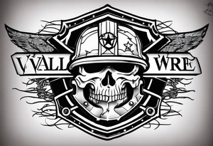 Wounded warrior valhalla shield barb wire tattoo idea