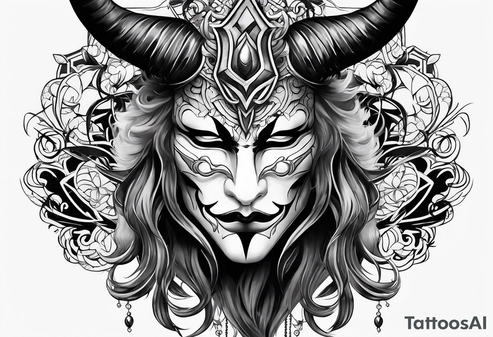 Anonymous with horns tattoo idea