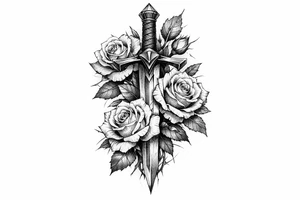 sword,roses. tattoo idea