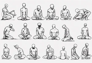 Stick figure kneeling tattoo idea