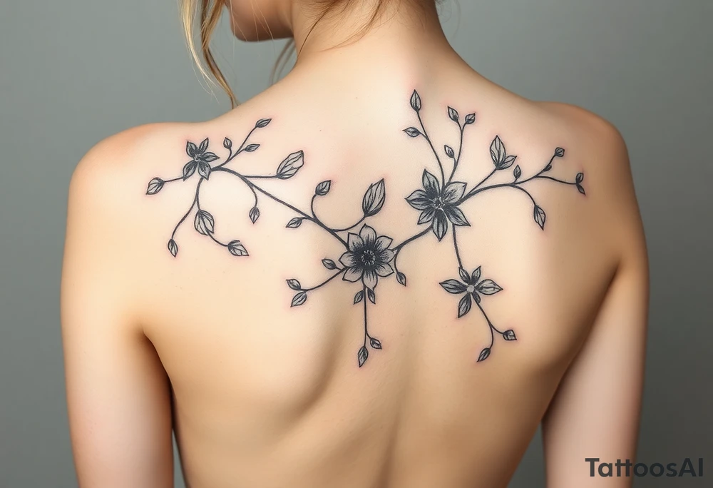 floral vines tattoo idea