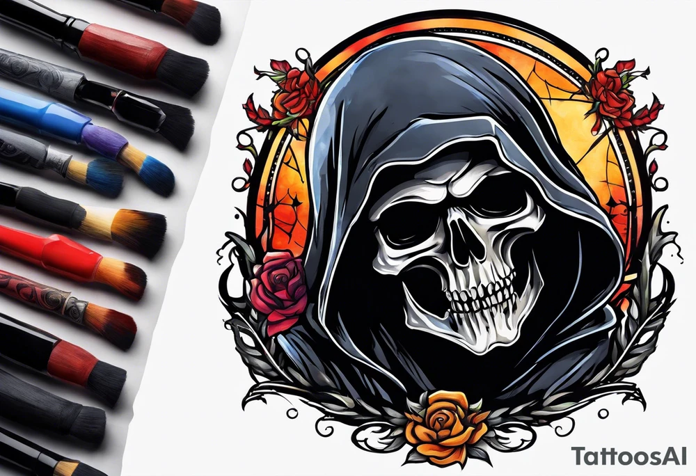 Grim reaper with a halo tattoo idea