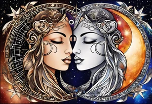 Astrology, Gemini, Natal Chart, angelic, soul mates, vision, planetary, ying yang, the moon, third eye, mystical
armband tattoo idea