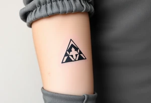 Geometric small triangle about different paths in life merge together and become stronger together tattoo idea