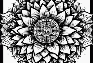 Sunflower, compass, with the words "To Thine Own Self Be True" tattoo idea