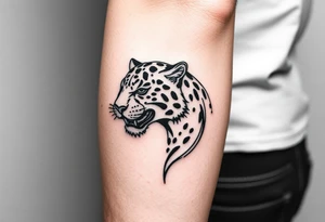 A Christian inspired tattoo with a jaguar tattoo idea