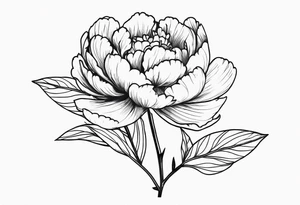peony with twig tattoo idea