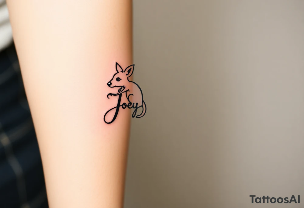 The name Joey in a Kangeroo tattoo idea