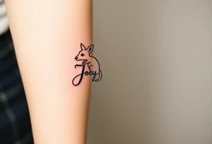 The name Joey in a Kangeroo tattoo idea