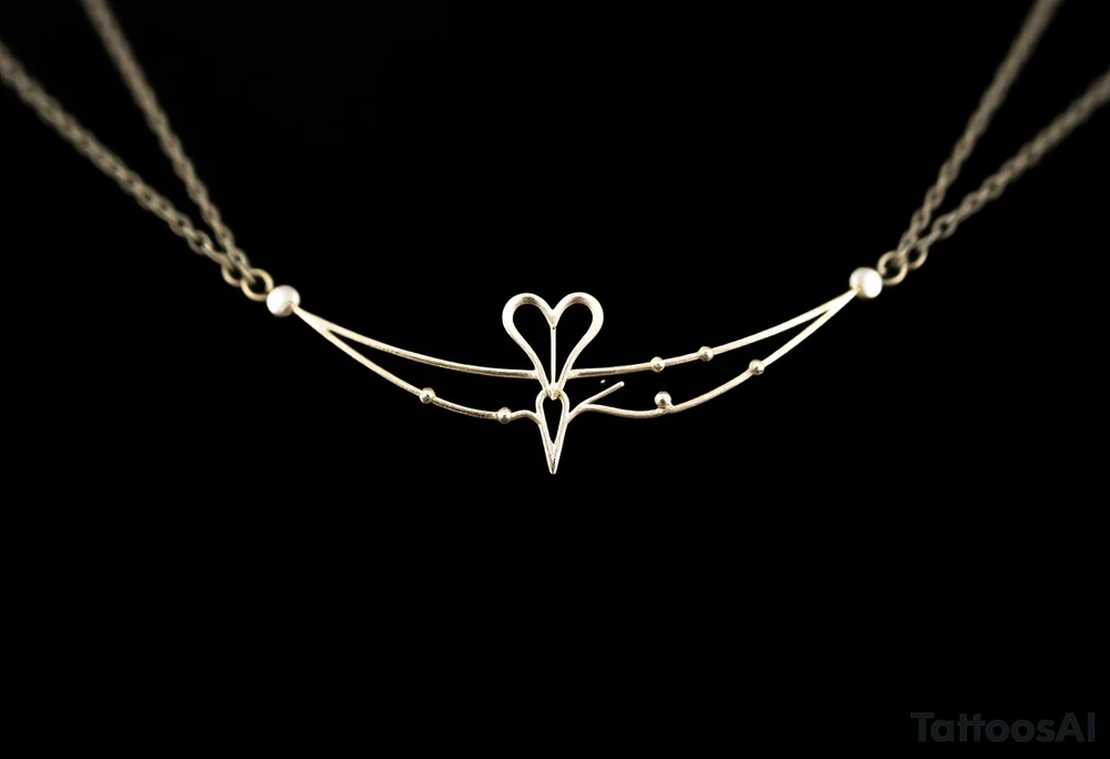 *delicada e com o símbolo de Sagitário*, perfeita para a clavícula feminina:


- Uma *linha fina curva* que acompanha suavemente o contorno da clavícula.  
- No centro, um pequeno *arco e flecha estilizado*, símbolo de Sagitário, com traços minimalistas.  
- Atrás da flecha, um leve *traço de energia ou faísca*, como se estivesse sendo disparada — sensual e dinâmica.  
- Pequenas *estrelas delicadas* ou pontos brilhantes espalhados ao longo da linha, dando um toque celestial e feminino.  
- A flecha aponta em direção ao ombro, representando movimento, liberdade e poder pessoal.

*Extras (opcional):*  
- Pode incluir discretamente a palavra "liberdade" ou "feu" (fogo, em francês) em letra cursiva abaixo da linha.  
- Feita em tinta preta tattoo idea