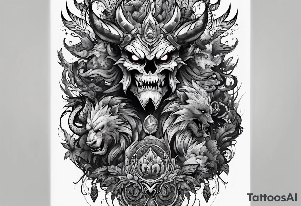 Monster and man tattoo idea