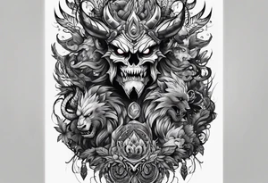 Monster and man tattoo idea