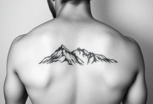 Mountains on arm sleeve snowboarding tattoo idea