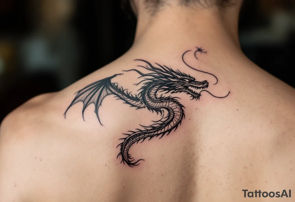 beautiful female dragon tattoo idea