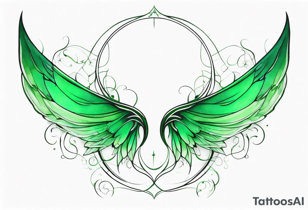 Green fairy wings tattoo idea