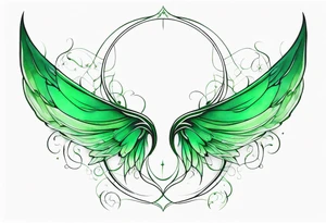 Green fairy wings tattoo idea