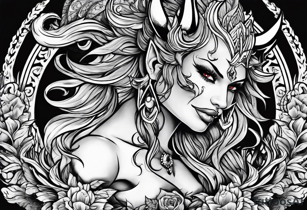 Devil high on weed tattoo idea
