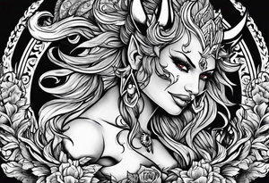 Devil high on weed tattoo idea