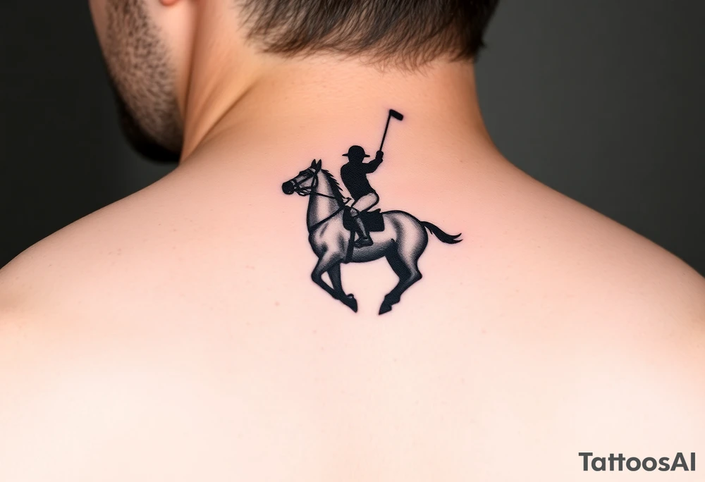 polo player silhouette tattoo idea