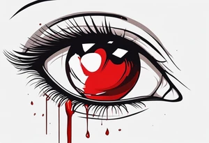 Bloody tear flow to down from eye sleeve tattoo tattoo idea