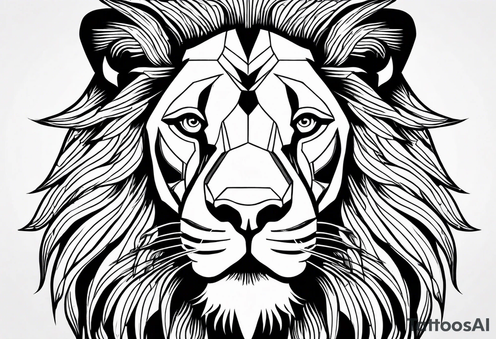 powerful majestic lion, close-up tattoo idea