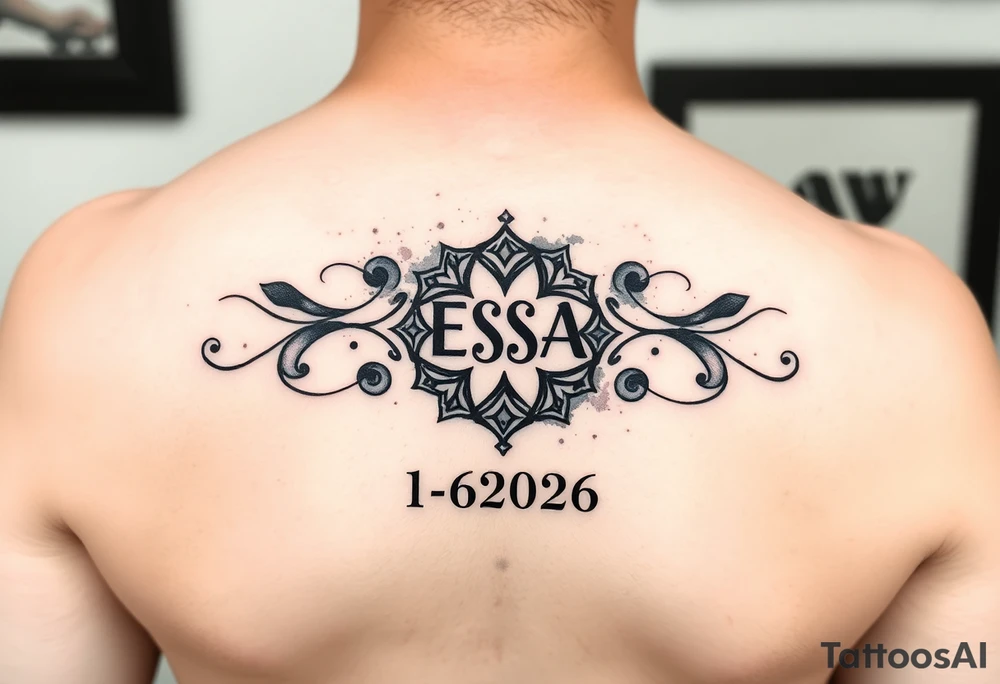 Soul mate symbol with ESA & CSA that a wedding date 1-62026 tattoo idea