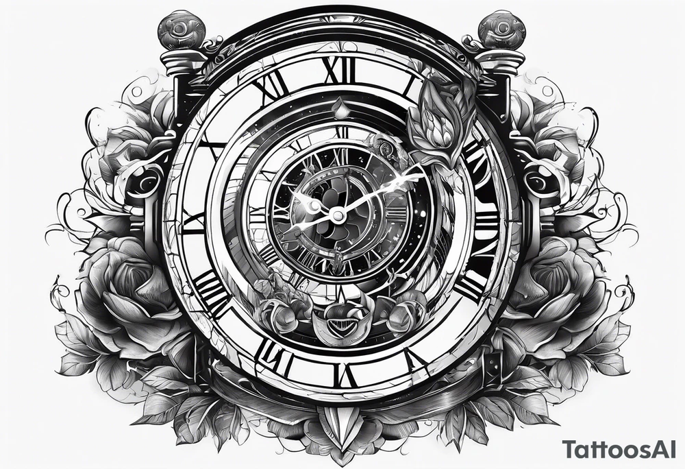 time travel space vector tattoo idea