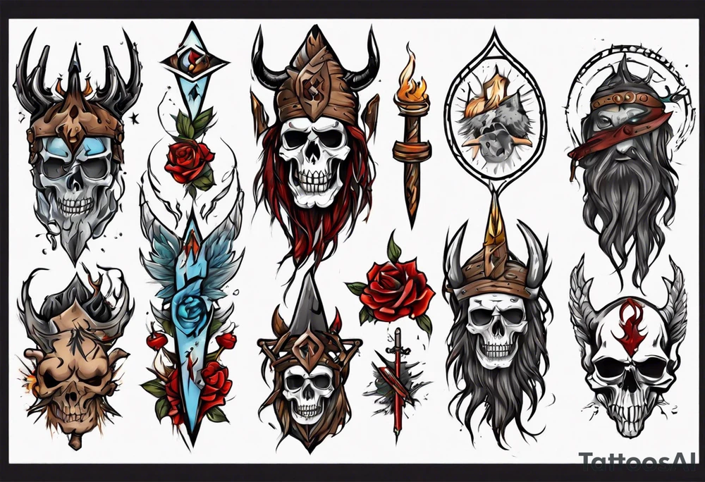 vertical heathen tattoo idea