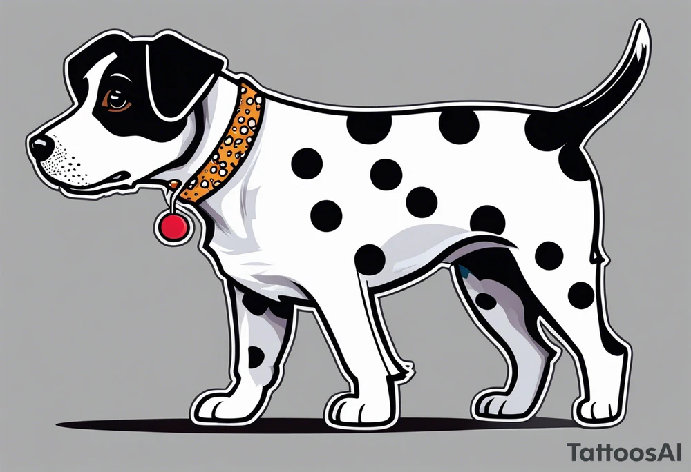 white and black spotted 
mountain terrier named buddy tattoo idea