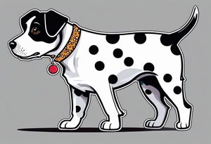 white and black spotted 
mountain terrier named buddy tattoo idea