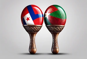2 colorfull maracas with Cuban flag tattoo idea