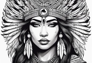 beautiful, kali, valkrye, goddess, native american, chest, left looking, wing tattoo idea