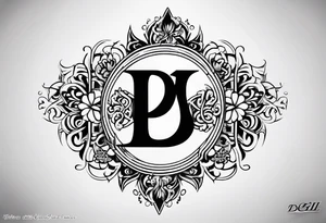 Cool image of initials “DgbIII” tattoo idea