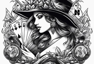 spades and dice and money tattoo idea