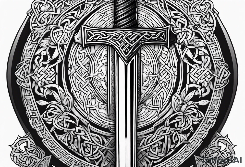 celtic mythology sword tattoo idea
