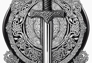 celtic mythology sword tattoo idea