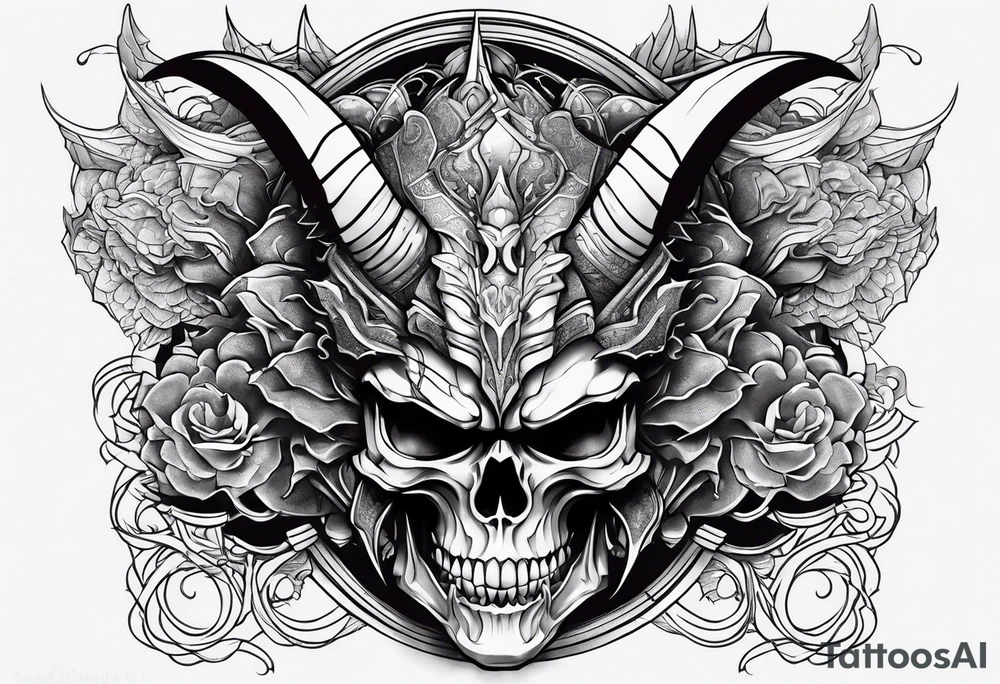 Dragon Samurai skull tattoo idea