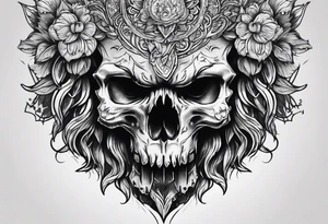 Got his skull bears head tattoo idea