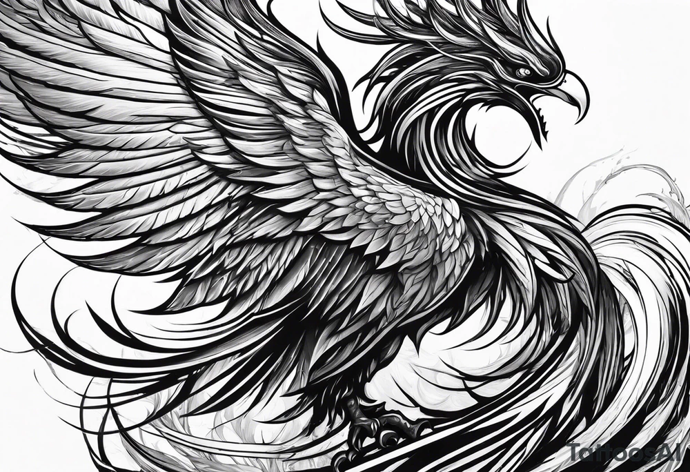 A Phoenix that's transforming from the ashes as it's being stung by a scorpion tattoo idea