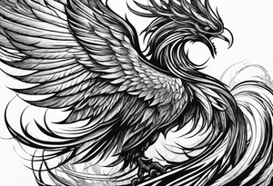 A Phoenix that's transforming from the ashes as it's being stung by a scorpion tattoo idea