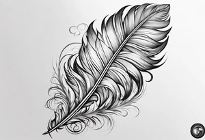 braided arm band with feathers haning off it tattoo idea