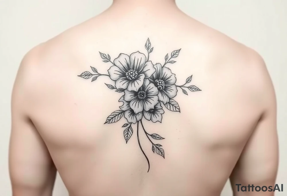 Flowers on your back woman tattoo idea