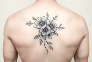 Flowers on your back woman tattoo idea