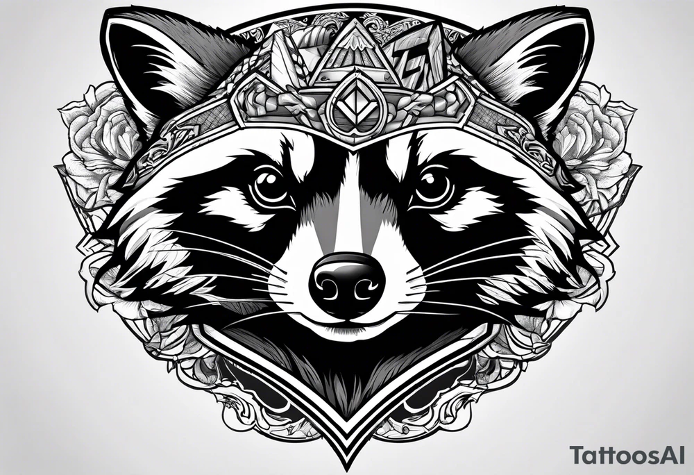 Raccoon wearing a Superman shirt tattoo idea