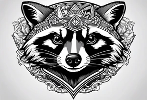Raccoon wearing a Superman shirt tattoo idea