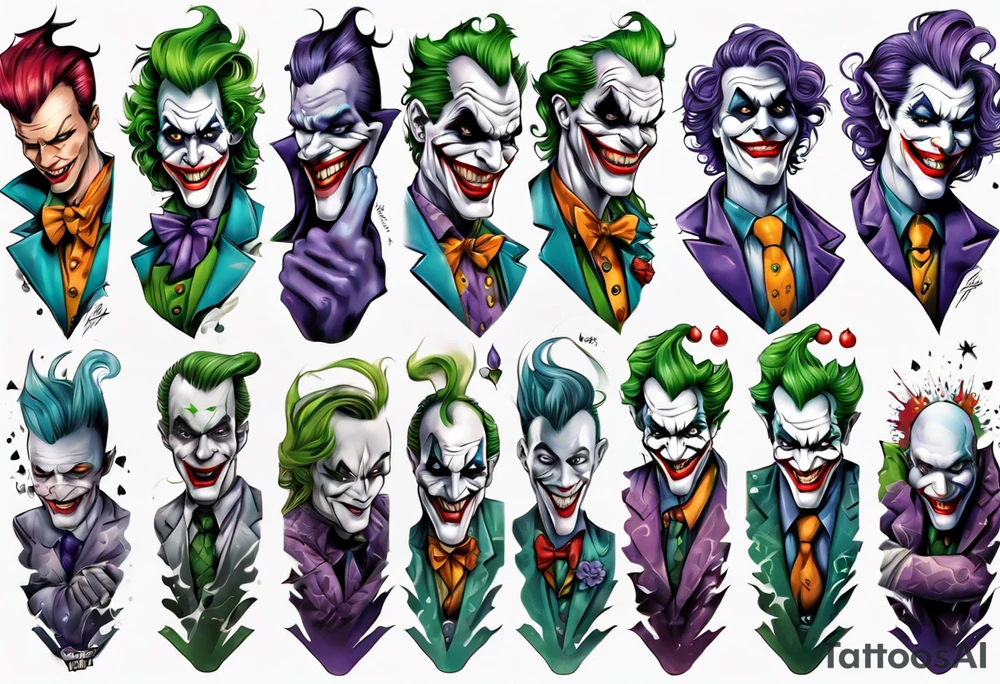 joker arm sleeve tattoo idea