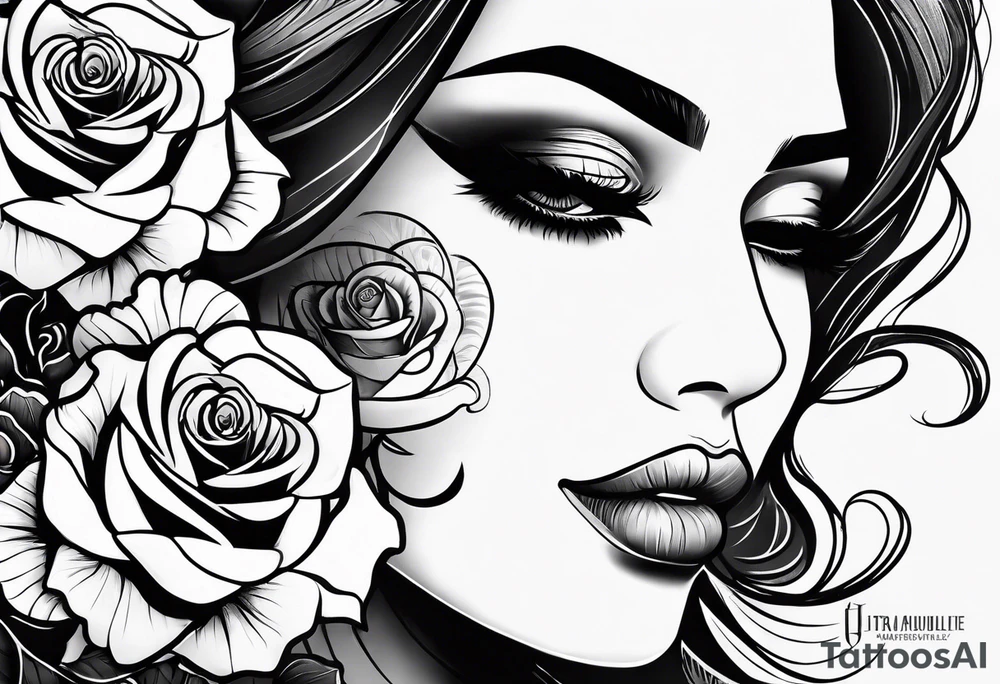 Hispanic/ Latin  woman  with half skull face, roses, loving heART, strength,  cancer zodiac , time heals all tattoo idea