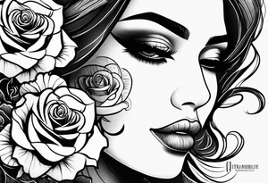Hispanic/ Latin  woman  with half skull face, roses, loving heART, strength,  cancer zodiac , time heals all tattoo idea