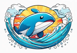 Wailord Pokemon in the ocean. tattoo idea